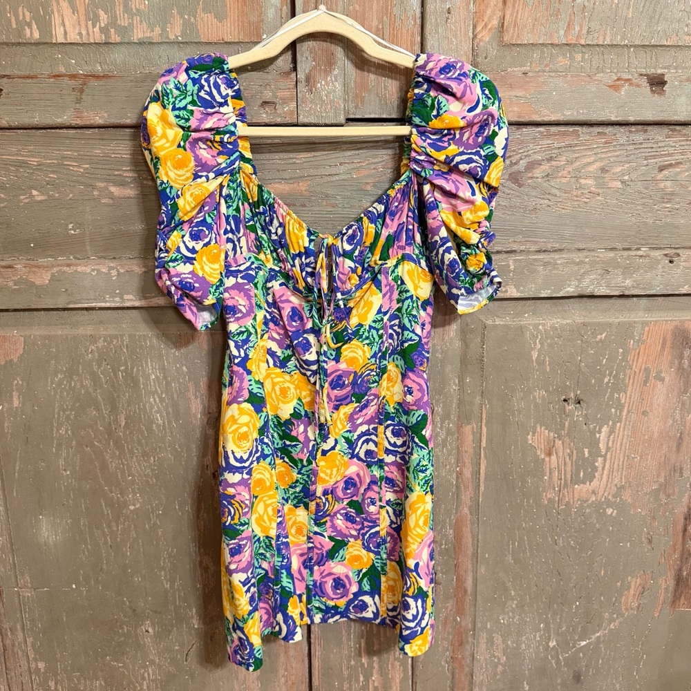 Zara Floral Puff Sleeve Dress
